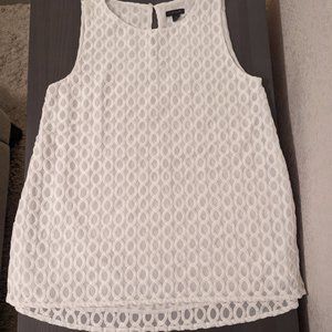 Ann Taylor White Sleeveless Top